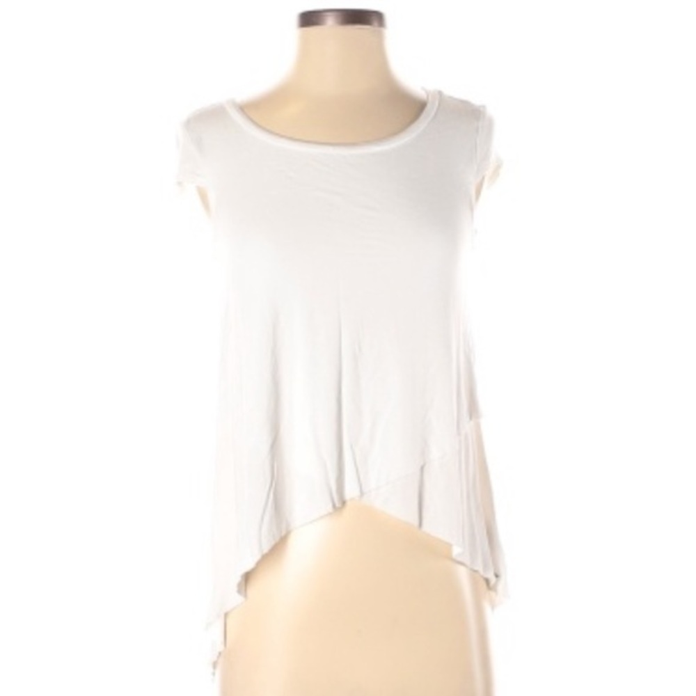 American Eagle sz XS white hi-low short sleeve top